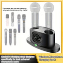 Base de carga universal inalámbrica para micrófono - Altura ajustable, compatible con micrófono dual, alimentado por USB-C, diseño compacto para carga de micrófono sin manos, cargador de micrófono, grabación sin manos, accesorio elegante, construcción du