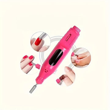 Un juego de herramientas de manicura premium rosa (incluye varias herramientas y una máquina de pulir uñas con 6 cabezas de pulido intercambiables | Lámpara de uñas | Polidor | Herramientas para cutículas y separadores de dedos | Lámpara de uñas LED de s