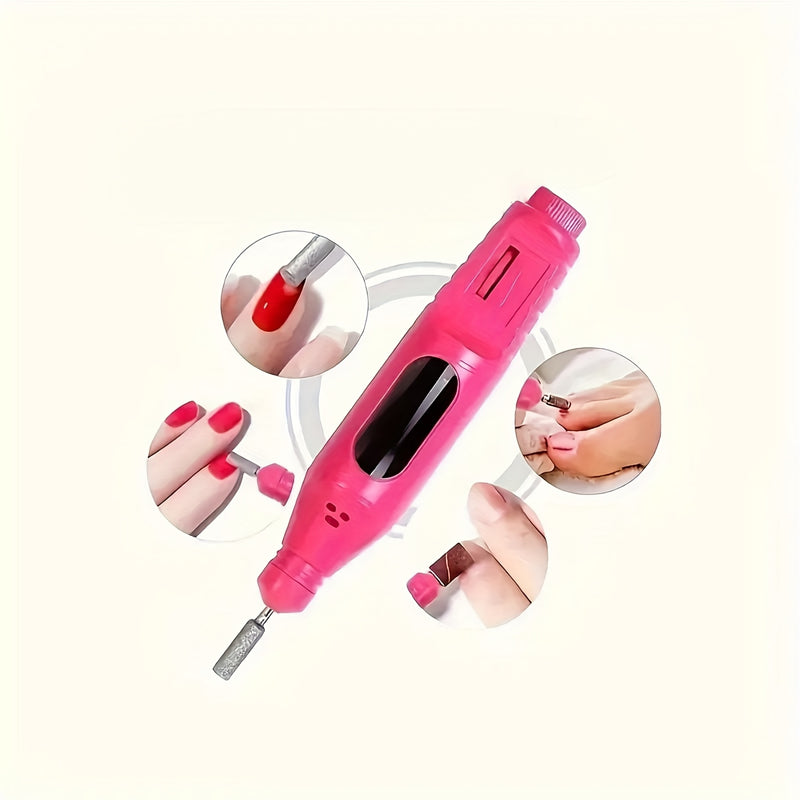 Un juego de herramientas de manicura premium rosa (incluye varias herramientas y una máquina de pulir uñas con 6 cabezas de pulido intercambiables | Lámpara de uñas | Polidor | Herramientas para cutículas y separadores de dedos | Lámpara de uñas LED de s