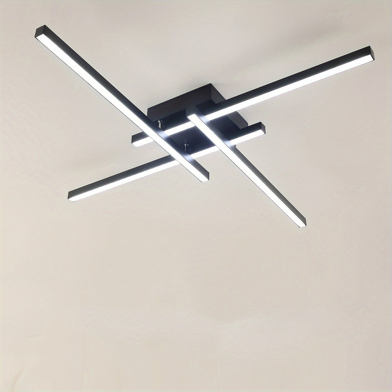 24 pulgadas/60 cm Lámpara de techo moderna, Iluminación de techo LED, Lámpara de techo empotrada negra para dormitorio, estudio, cocina, sala de estar