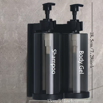 Dispensador de Jabón de Pared, Bomba Dispensadora de Jabón, Material Plástico, Apto para Champú, Acondicionador de Cabello, Gel de Ducha, Ideal para Baños de Hotel, Organizador de Almacenamiento para Ducha Doméstica