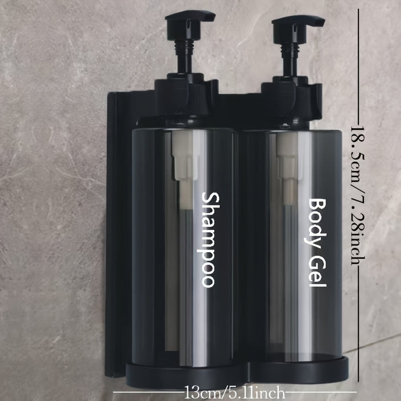 Dispensador de Jabón de Pared, Bomba Dispensadora de Jabón, Material Plástico, Apto para Champú, Acondicionador de Cabello, Gel de Ducha, Ideal para Baños de Hotel, Organizador de Almacenamiento para Ducha Doméstica