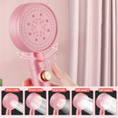 1 pieza, cabezal de ducha rosa de alta presión con 5 modos ajustables - Boquilla de mano de acero inoxidable para baño en casa, diseño montado en pared, fácil instalación, flujo de agua potente para una experiencia refrescante, accesorios para ducha
