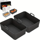 Revestimientos de Silicona para Freidora de Aire Ninja Dual Dz401 Dualzone, Revestimientos de Silicona Reutilizables para Freidora de Aire, Accesorios para Cesta de Freidora de Aire Antiadherentes, Bandeja de Repuesto para Hornear