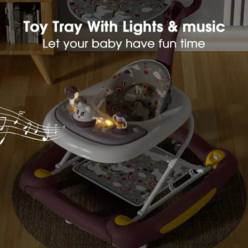 CAMINADOR PARA BEBÉ MULTIFUNCIONAL CON TECHO Y JUEGOS MUSICALES Y-W405C MUNBE VINO TINTO