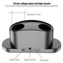 Base de carga universal inalámbrica para micrófono - Altura ajustable, compatible con micrófono dual, alimentado por USB-C, diseño compacto para carga de micrófono sin manos, cargador de micrófono, grabación sin manos, accesorio elegante, construcción du