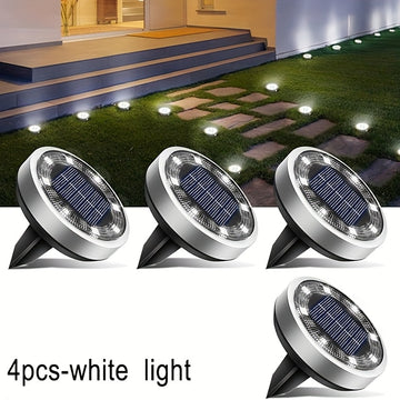 4/8 luces solares para jardín, nuevas luces subterráneas con mayor alcance, mejor brillo y resistencia, ideales para césped, parques, albercas, iluminación decorativa, luz cálida/blanca