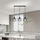 3 Luces de Colgante para Comedor, Luces de Cárcel Retro, Luz de Techo de Granja Ajustable de Altura, Luces de Cocina, Luz de Granja Colgante Negra para Luces de Colgante Industriales para Comedor, Dormitorio, Pasillo