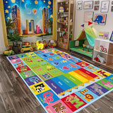 1pc Alfombra Educativa ABC 800g/m2 de 0.6cm de Grosor con Letras/Animales para Sala de Juegos/Aula (Base Antideslizante, Suave y Segura, Adecuada para "Entretenimiento Familiar" e "Interacción Padre-Hijo", Lavable a Mano, Alfombra de Aprendizaje en Famil