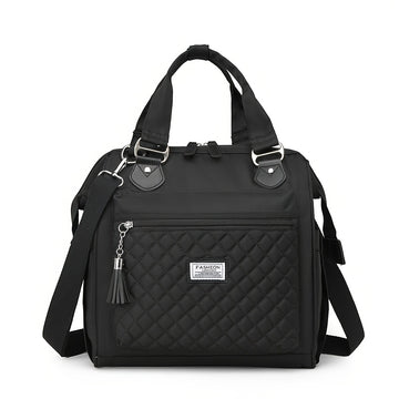 Estuche de almuerzo aislado elegante y casual con detalles acolchados en tela Oxford, ideal para el trabajo y camping, no apto para alimentos, regreso a clases