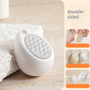 Limpia de acero inoxidable de doble cara y herramienta de cuidado de luz muerta beige - Mango ergonómico antideslizante, exfoliador portátil de pies y manos con cabezas intercambiables para áreas duras, manchas, - Cuidado de pedicura y manicura sin bater