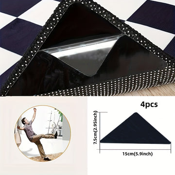 4pcs Sujeta Alfombras Premium Antideslizantes - Ideales para Salones, Comedores y Baños - Evita Resbalones en Azulejos y Madera