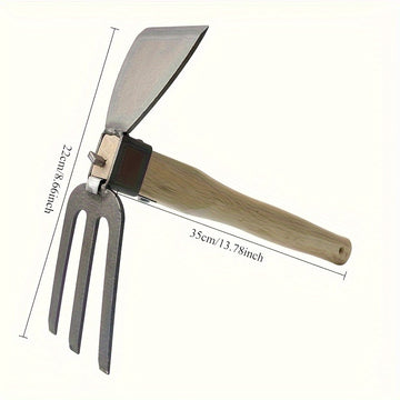 Juego de herramientas de jardín - Arado de doble cara de metal duradero, adecuado para plantar flores y verduras, perfecto para jardinería en casa y proyectos de arte.