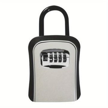 Un contenedor de almacenamiento exterior duradero, portátil y con opciones de contraseña personalizables, ideal para guardar objetos pequeños como tarjetas y llaves, adecuado para uso en el hogar o en la empresa, y apropiado para diferentes entornos.
