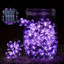 Luces solares de cerezo púrpura, 8 funciones, decoración para patio, balcón, camping, tira LED de ambiente festivo, 1 cuerda de 5 metros con 20 luces o 6.5 metros con 30 luces