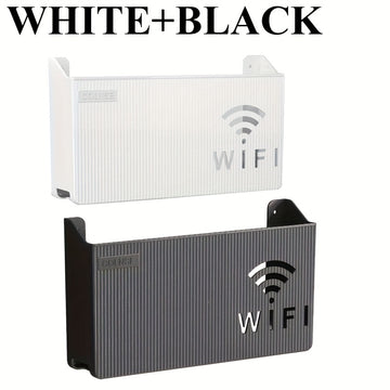 2 piezas de caja de almacenamiento para router WiFi con diseño de doble banda, soporte de 4K y puertos de red Ethernet de doble gigabit - Organizador de pared para sala de estar, dormitorio, oficina en casa - Material PP duradero, router para Internet en