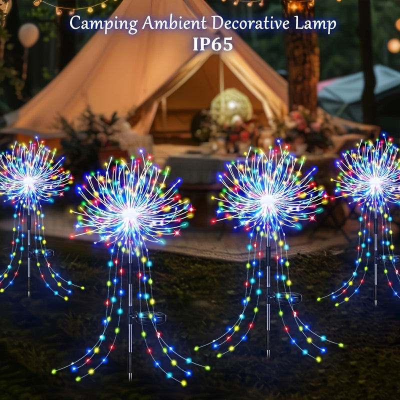 Luces de Fuegos Artificiales Solares para Exteriores LED 120/210PC, Luces Decorativas de Explosión para Halloween y Navidad al Aire Libre, IP65, Luces Ambientales de Cuento de Hadas con 8 Modos para Fiesta con Estaca para Acampada, Jardín, Patio, Balcón,