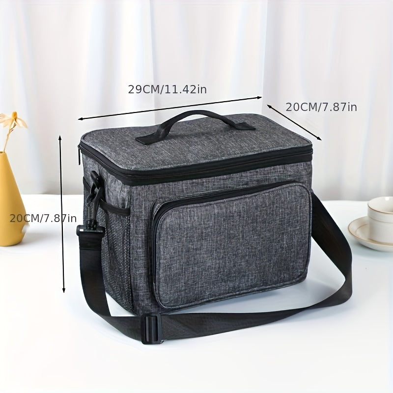 Bolsa de aislamiento de gran capacidad de tela Oxford gruesa portátil que no entra en contacto con alimentos, se puede llevar en la mano y colgar sobre el hombro, ideal para el almuerzo escolar.