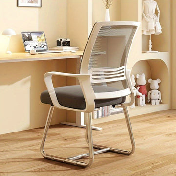 Silla de oficina ergonómica con reposabrazos, estructura metálica, no requiere electricidad, mantenimiento de limpieza localizada, material de acero, ensamblada, aplicable a múltiples escenas, diseño en forma de arco para mayor comodidad.