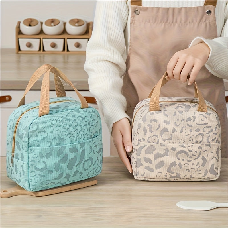 Lonchera aislante con diseño de tinta, gran capacidad, para trabajo y escuela, bolsa de picnic con hielo para viajes al aire libre, sin contacto con alimentos, regreso a clases
