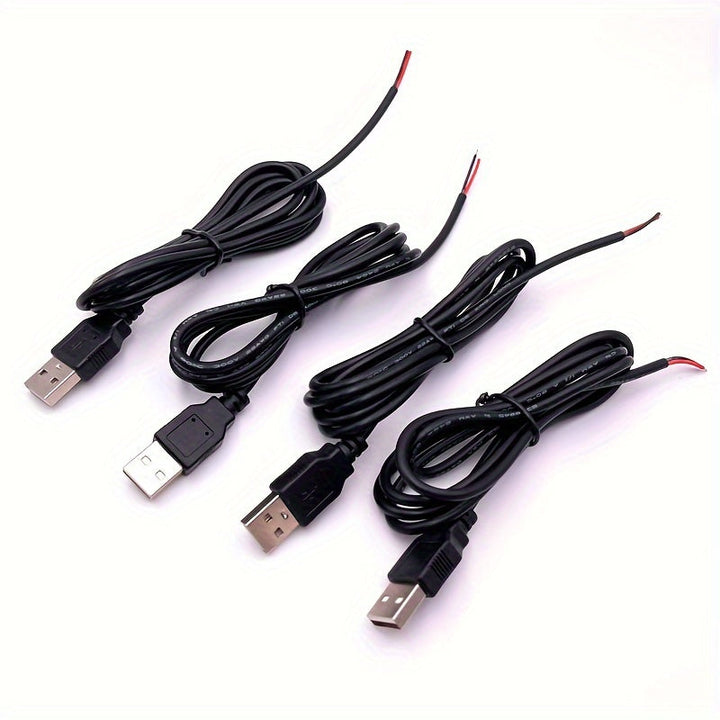 2/5/10pcs Cable de Alimentación USB DIY USB Macho de 2 Pines para Soldar para Luces LED, Ventiladores, Cámaras, Tiras LED, Lámpara de Escritorio