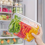 5 piezas de recipientes plásticos para refrigerador sin BPA, 1200 ml/42 oz, con tapa, apilables y reutilizables, organizadores de alimentos para carne, verduras, frutas, ideal para cocina, escuela y uso al aire libre, organizador de alimentos
