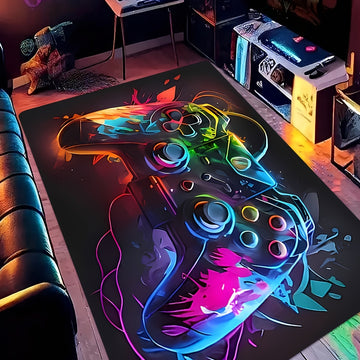 Estampado de control de consola de videojuegos, ideal para entrada, habitación, sala, etc. - lavable a máquina, perfecto para diversos ambientes festivos