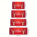 2D Banner de Puerta, 1 Pieza, Banner de Puerta de Renos de Alce Navideño Festivo - Poliéster Duradero, Diseño de Copos de Nieve y Noche Estrellada, Perfecto para Decoraciones Navideñas, Bodas y Celebraciones al Aire Libre, Decoraciones Navideñas