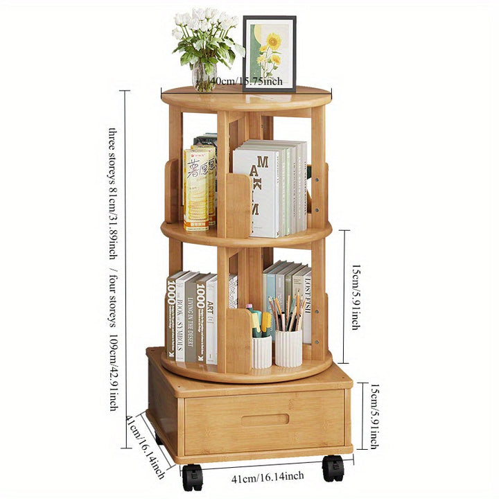 1pc Estantería Giratoria 360° de Pie, Estante Multifuncional para Sala, Oficina y Más