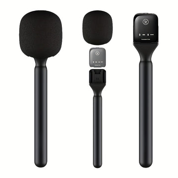 Adaptador de micrófono multifunción portátil, empuñadura para micrófono inalámbrico, adaptador de montaje manual para micrófono inalámbrico, adaptador de entrevista inalámbrica, compatible con DJI Mic 1/2 y Wireless GO II