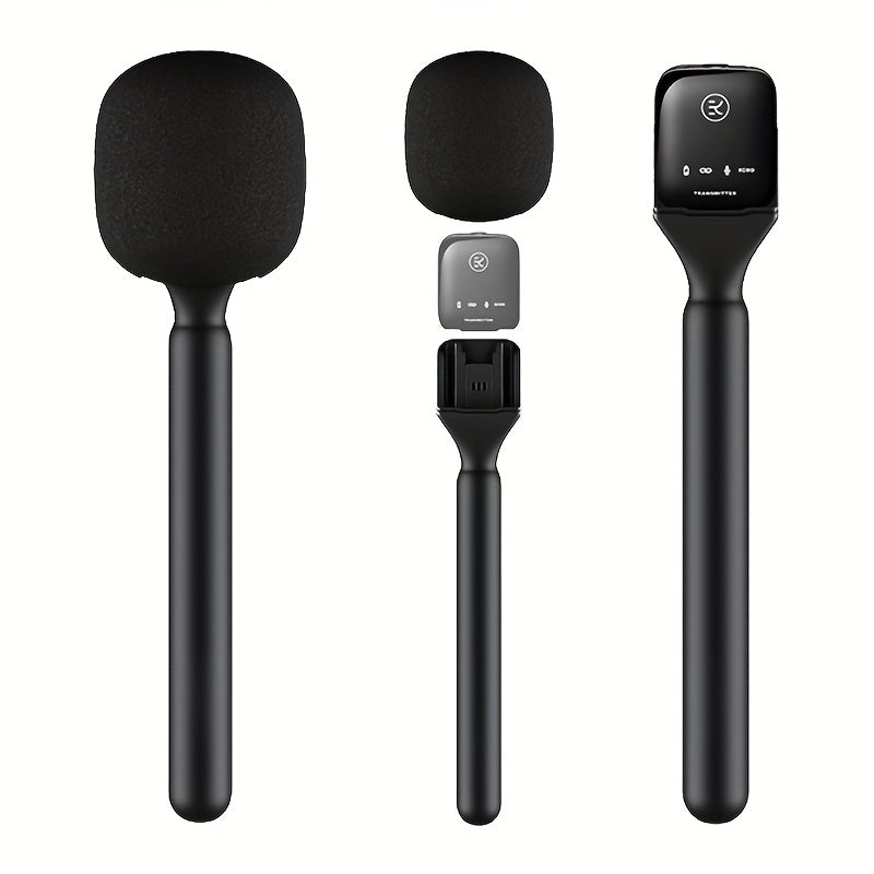 Adaptador de micrófono multifunción portátil, empuñadura para micrófono inalámbrico, adaptador de montaje manual para micrófono inalámbrico, adaptador de entrevista inalámbrica, compatible con DJI Mic 1/2 y Wireless GO II