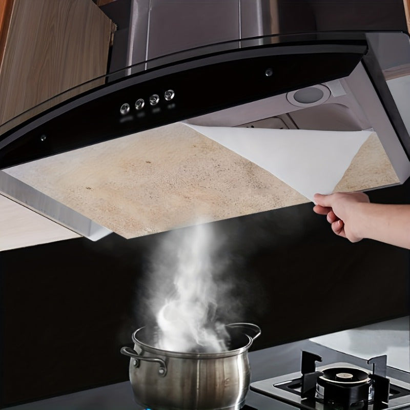 12 Piezas de Cubiertas Desechables Antigrasa para Campana Extractora - Película Antiadherente y Malla, Compatibles con la Mayoría de Campanas Estándar, Fácil Limpieza para Cocina - (Paquete de 12), Protectores de Placa de Cocina, Diseño Ajustado, Forro D