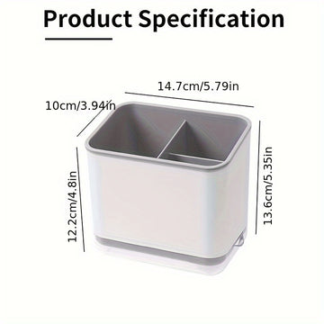Organizador de Utensilios de Cocina Versátil con Bandeja de Goteo, Caja de Almacenamiento para Palillos y Cubiertos, Material PP Duradero, Accesorios de Cocina para el Hogar y Restaurante