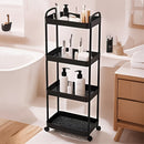 1pc Carrito de Almacenamiento Rodante MIAOCAI Negro/Beige - Organizador Multiusos de 3 Niveles con Ruedas para Movilidad Fácil - Perfecto para Artículos de Baño, Cocina, Sala de Estar - Almacena Libros, Cosméticos, Artículos de Aseo, Toallas, Estante de