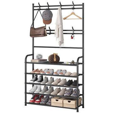 Mueble Perchero con Zapatera de Metal