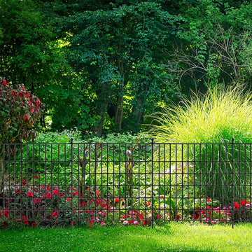 Conjunto de Cerca de Jardín Fácil de Instalar Sin Cavar - 5/10/15piezas, Paneles de Malla de Metal Alto para Decoración al Aire Libre, Barrera para Animáles y Bordéo de Jardín, Ideal para Navidad