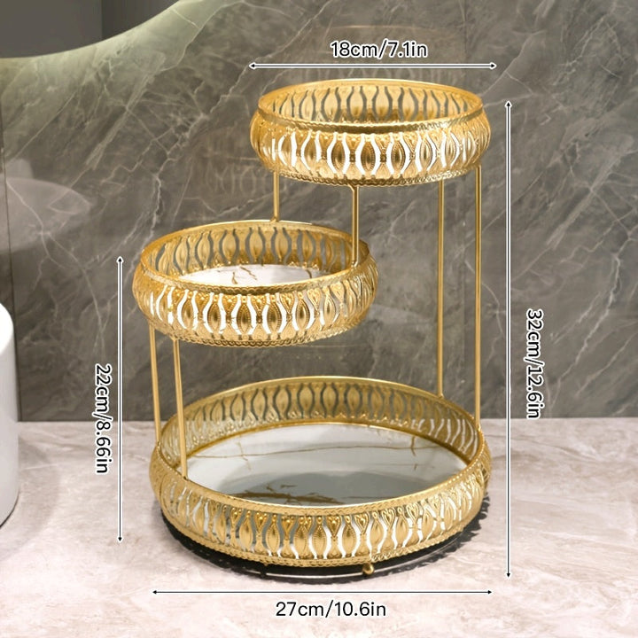 1 pieza Un estante de almacenamiento cosmético elegante y sencillo, con múltiples capas de gran capacidad separadas, conveniente para sacar, resistente y duradero, adecuado para baño, inodoro, vestidor, ahorrar espacio, mantener la encimera limpia