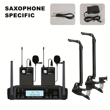 GLXD4 Trompeta Saxofón Profesional Doble Solapa Cintura Micrófono Inalámbrico 559-599MHz Sistema Escenario Actuaciones UHF Dinámico 2 Canales Portátil Para Actuación Musical