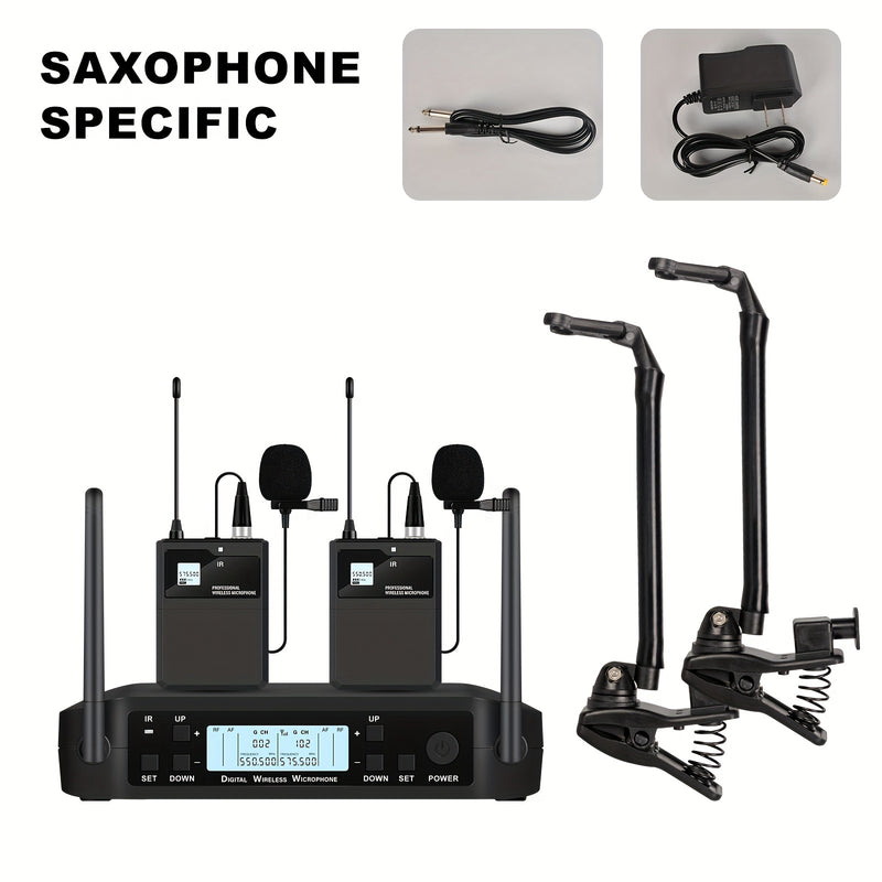 GLXD4 Trompeta Saxofón Profesional Doble Solapa Cintura Micrófono Inalámbrico 559-599MHz Sistema Escenario Actuaciones UHF Dinámico 2 Canales Portátil Para Actuación Musical