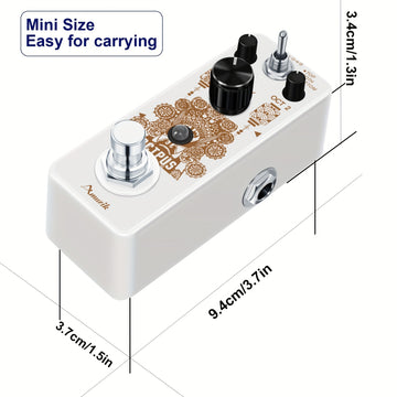 Pedal de guitarra Amuzik Octave - Generador digital de octavas alimentado por USB con bypass verdadero, efectos polifónicos precisos, pedal mini compacto para guitarra eléctrica (blanco)