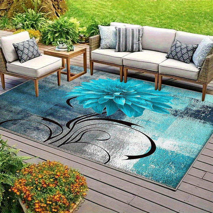 Alfombra de Terciopelo/852gsm Poliéster con Patrón Nórdico Geométrico - Alfombra Baja y Gruesa Estilo Francés Moderno a Cuadros Oscuros, Duradera y Lavable a Máquina, Ideal para Exteriores y Jardín - Varios Tamaños Disponibles