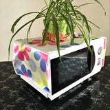 Fundas para Microondas con Estampado Floral y Bolsillos Dobles - Organizador de Cocina de 100.0 cm, Flores Azul Oscuro y Rojo/Rosas, Tela Duradera para Protección del Microondas y Almacenamiento de Utensilios, Bolsillos Laterales Prácticos