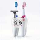 1 Pieza, Soporte Para Cepillo De Dientes Con Forma De Diente De Caricatura, Organizador Independiente De Plástico, Almacenamiento Diario Multiusos Y Estante Para Bolígrafos De Escritorio, Accesorios De Baño