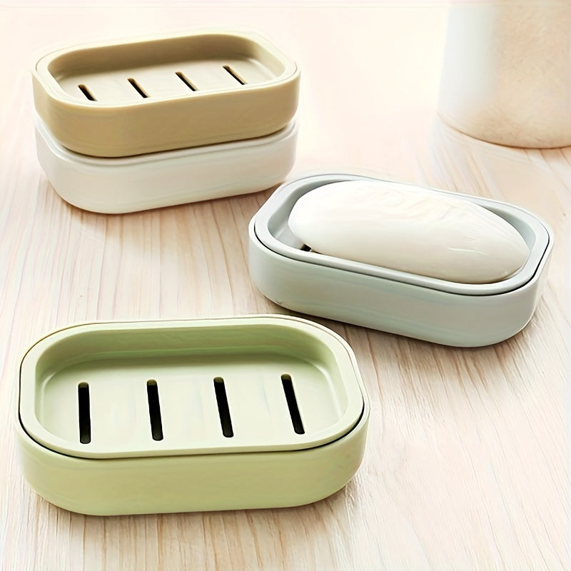 1 Pieza, Jabonera De Plástico Con Drenaje, Porta Jabón Con Auto Drenaje, Soporte Para Jabón Para Baño, De Doble Capa, Estante De Almacenamiento De Jabón Multifuncional, Accesorios De Baño