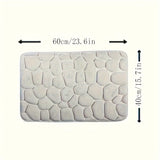 1pc Alfombra de baño con diseño de guijarros en relieve, alfombra de baño antideslizante súper absorbente para bañera, inodoro y suelo, alfombra antideslizante de poliéster lavable a máquina para bañera, 23,6 x 15,7 pulgadas