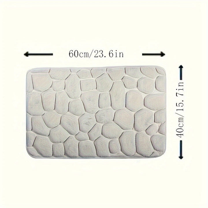 1pc Alfombra de baño con diseño de guijarros en relieve, alfombra de baño antideslizante súper absorbente para bañera, inodoro y suelo, alfombra antideslizante de poliéster lavable a máquina para bañera, 23,6 x 15,7 pulgadas