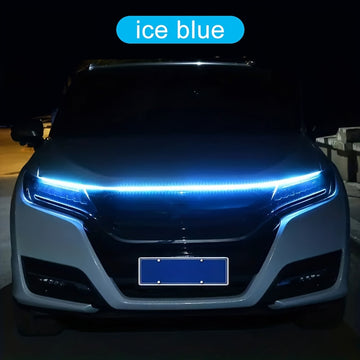 Luces LED para capó de auto, 12V 10W 180 cm/70.86 pulgadas, luces dinámicas decorativas para ambiente, actualiza tu vehículo