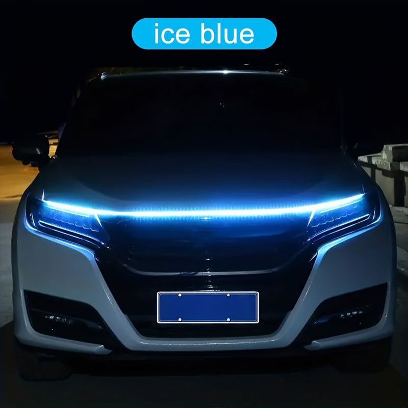 Luces LED para capó de auto, 12V 10W 180 cm/70.86 pulgadas, luces dinámicas decorativas para ambiente, actualiza tu vehículo