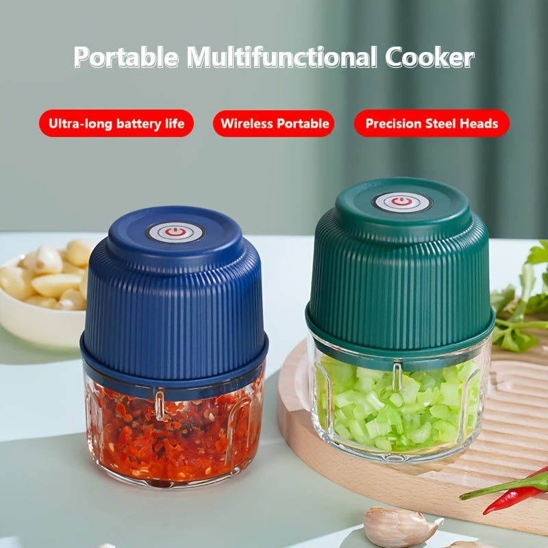Cop Rose Triturador de Ajo Eléctrico de 8.8oz y Picadora de Carne - Recargable por USB, Mini Trituradora de Cocina Duradera para Jengibre y Verduras