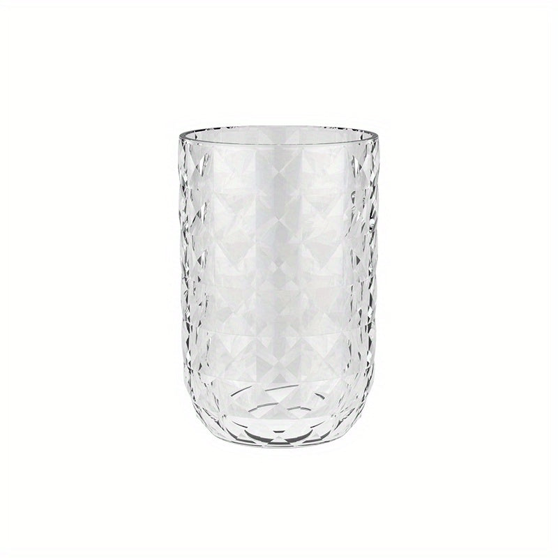 1pc Taza de enjuague bucal de color sólido, Taza de cepillo de dientes para parejas, Taza de gárgaras de plástico, Vaso de baño con textura geométrica, Accesorios de baño, Decoración del hogar, Muebles para el hogar
